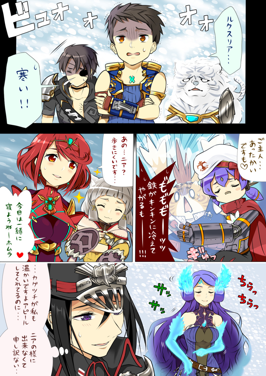 pyra, nia, rex, morag ladair, poppi, and 5 more (xenoblade chronicles and 1 more) drawn by ao_hito