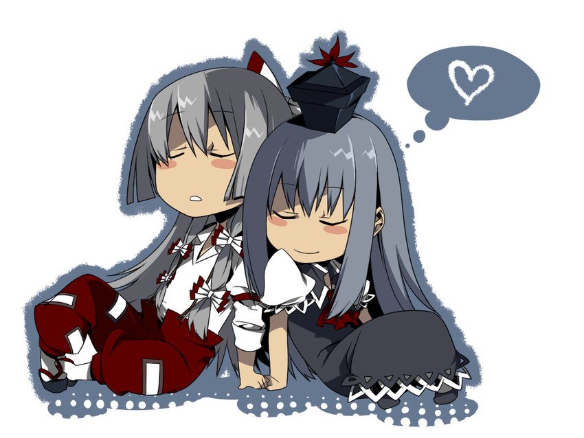fujiwara no mokou and kamishirasawa keine (touhou) drawn by keruberosu-a