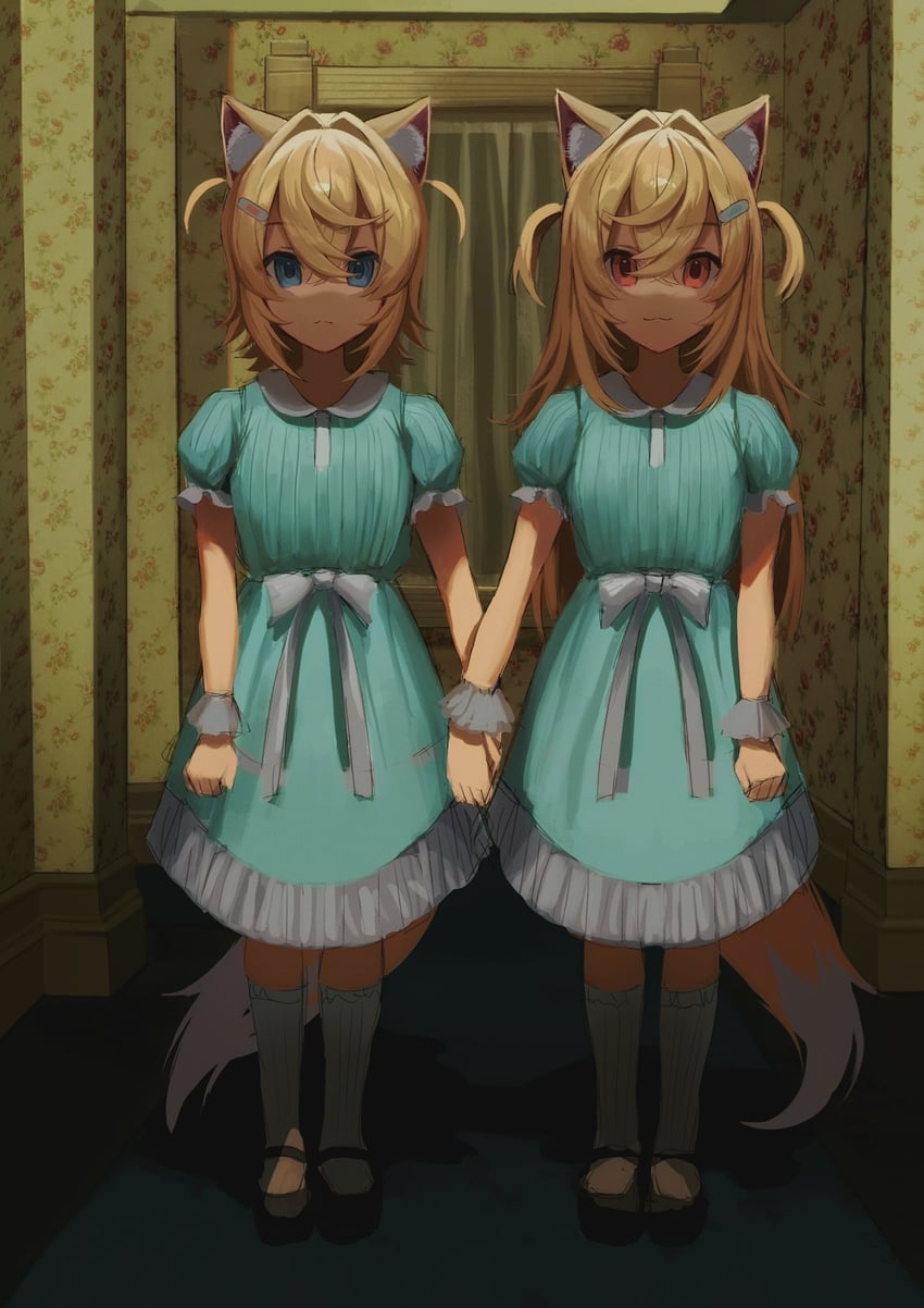 fuwawa abyssgard, mococo abyssgard, and grady sisters (hololive and 2 more) drawn by nanaphawat
