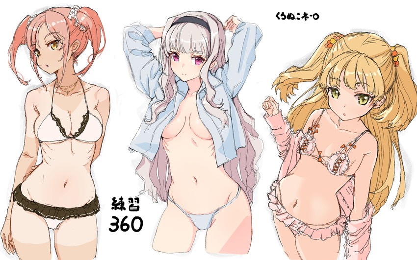 shijou takane, jougasaki mika, and jougasaki rika (idolmaster and 1 more) drawn by kuronuko_neero