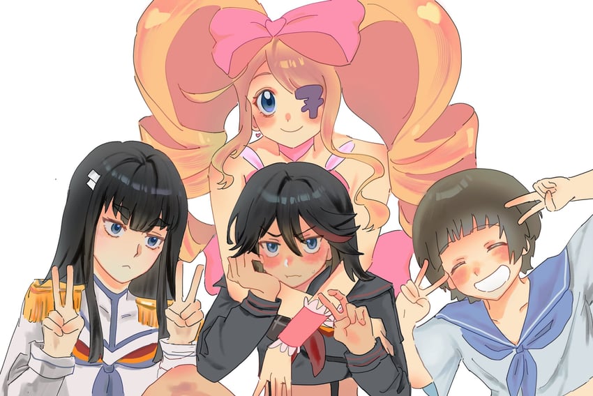 matoi ryuuko, senketsu, kiryuuin satsuki, mankanshoku mako, junketsu, and 1 more (kill la kill) drawn by li_hh