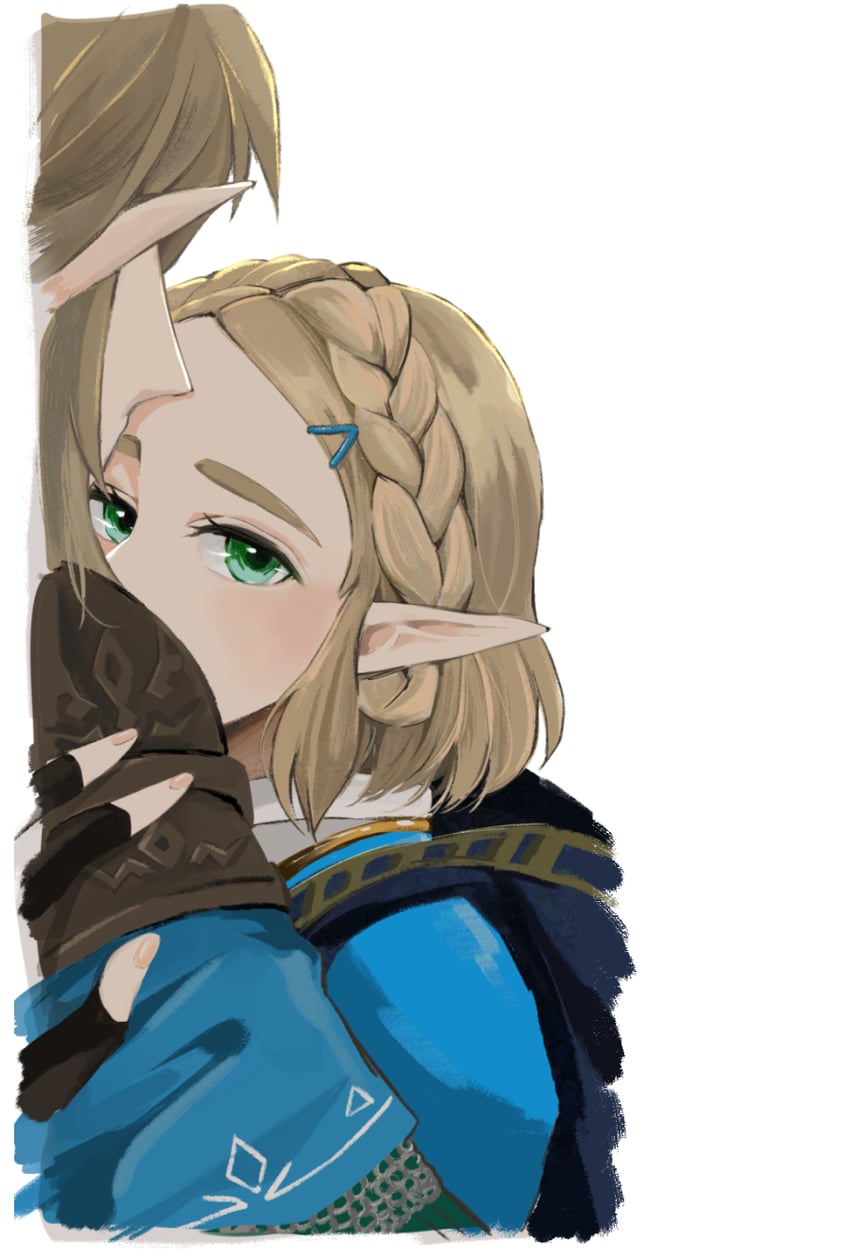 link and princess zelda (the legend of zelda and 1 more) drawn by zmauuchan
