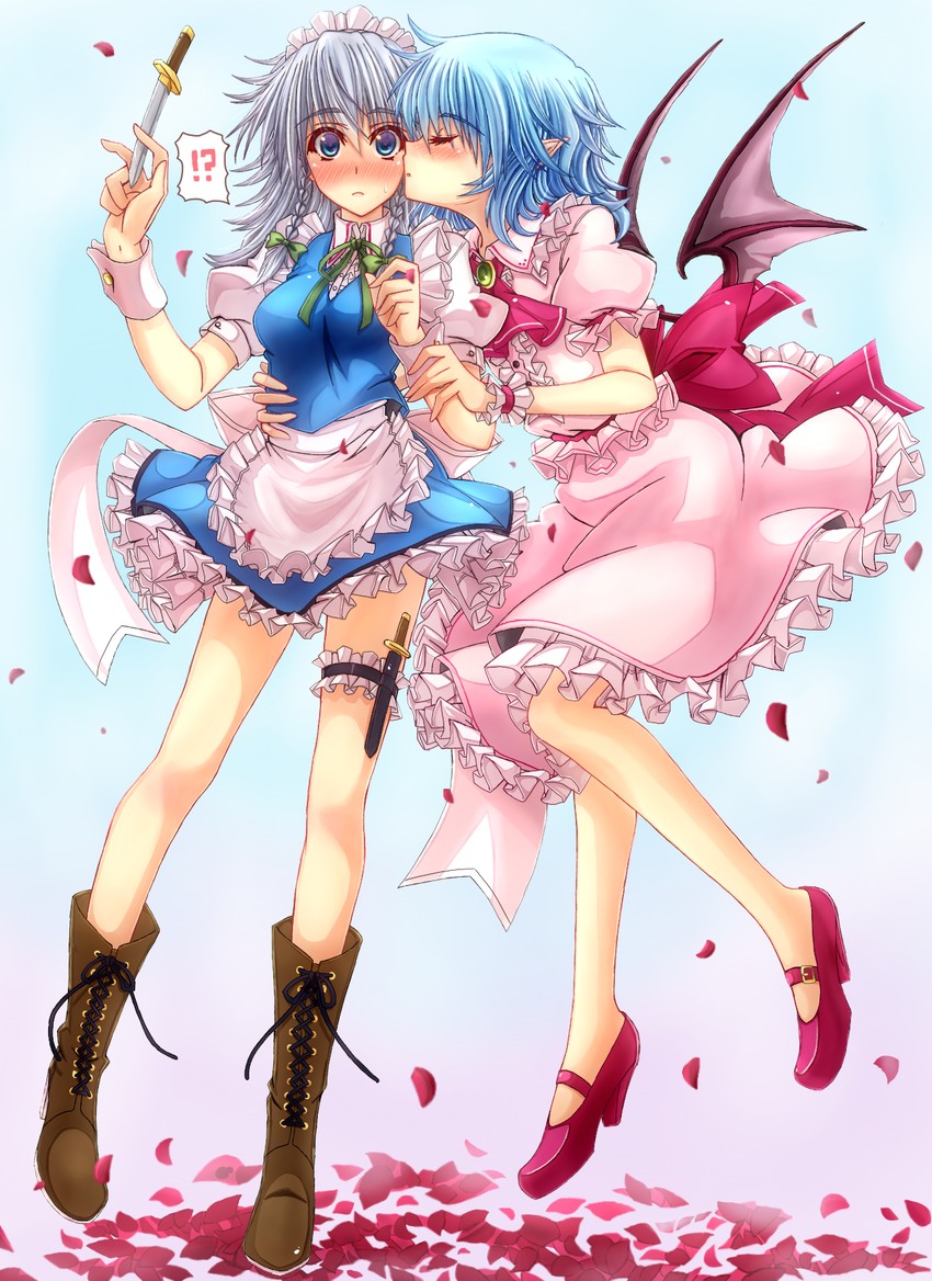 remilia scarlet and izayoi sakuya (touhou) drawn by mickey_dunn