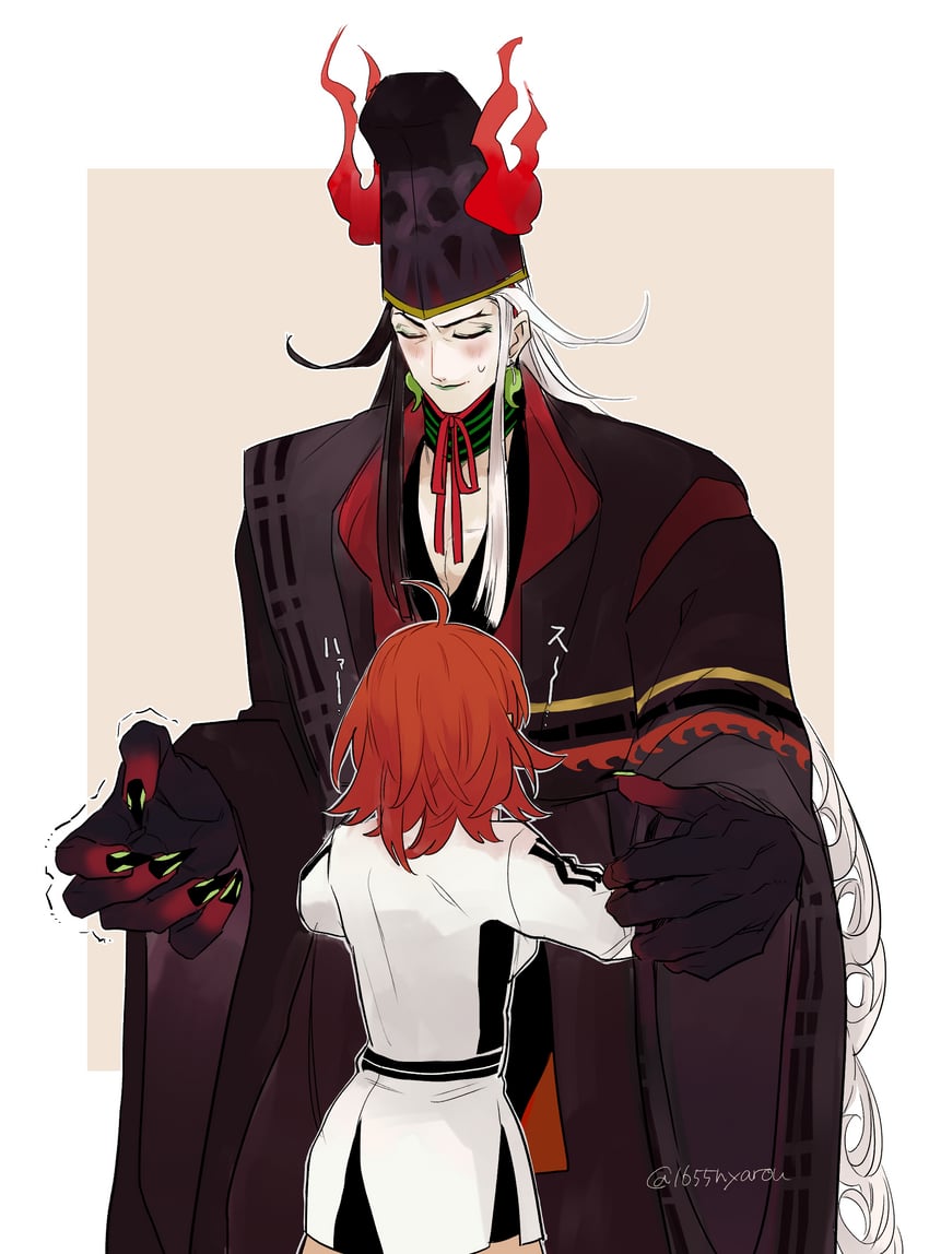 fujimaru ritsuka and ashiya douman (fate and 1 more) drawn by nyarou