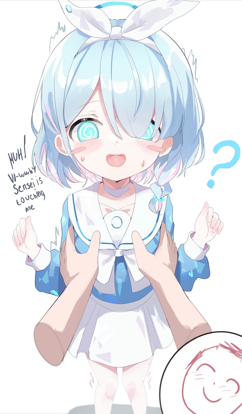 sensei, doodle sensei, and arona (blue archive) drawn by kagana_helsuki