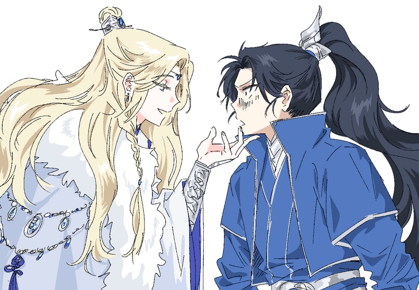 xue meng and mei hanxue (erha he ta de bai mao shizun) drawn by bujang