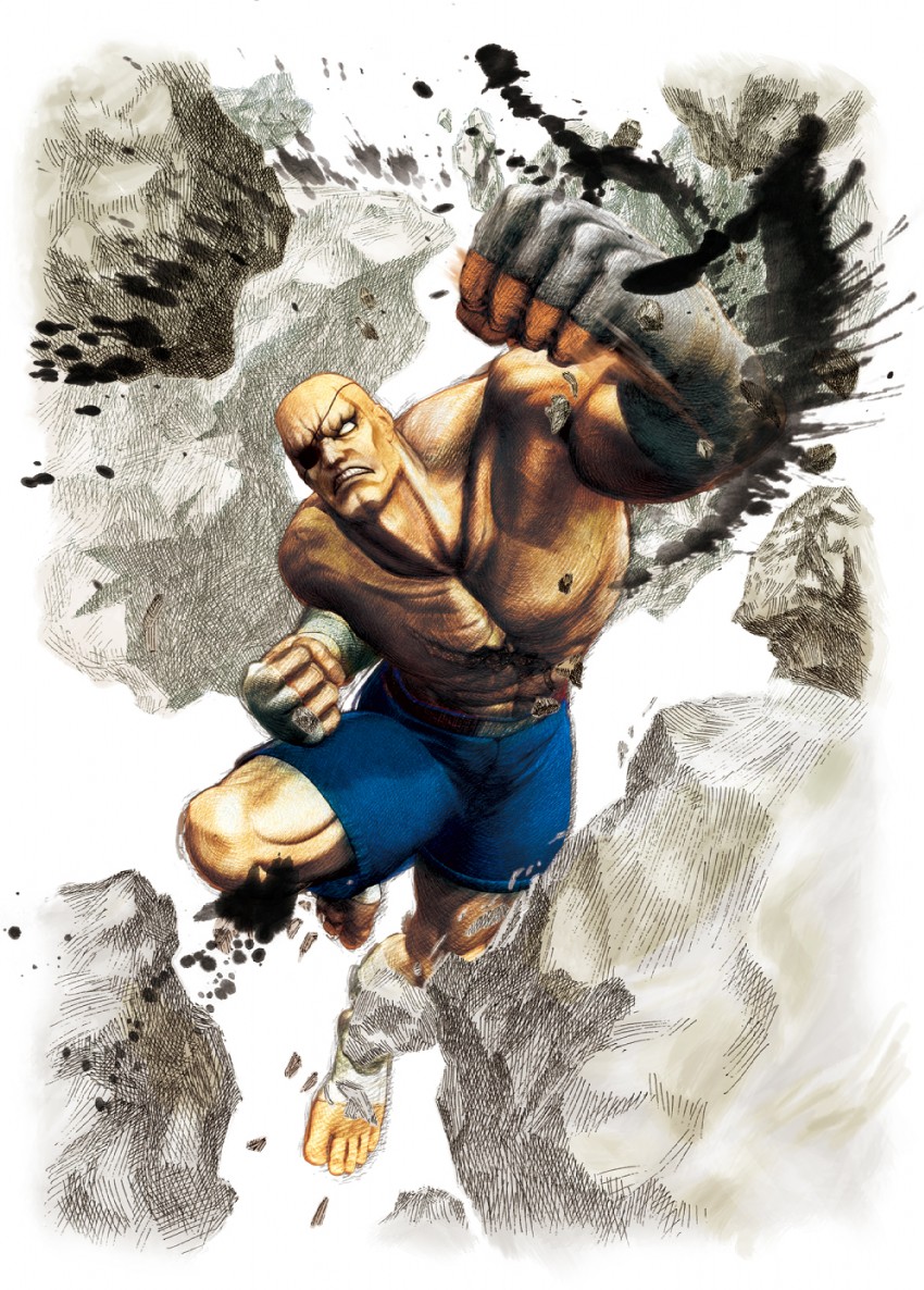 sagat (street fighter and 1 more) drawn by ikeno_daigo