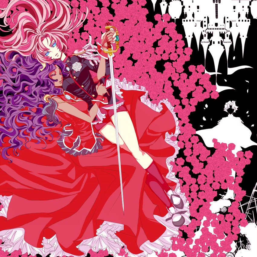 tenjou utena and himemiya anthy (shoujo kakumei utena) drawn by nemosu