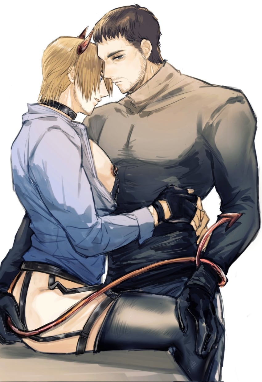 leon s. kennedy and chris redfield (resident evil and 1 more) drawn by 05_(link83601636)