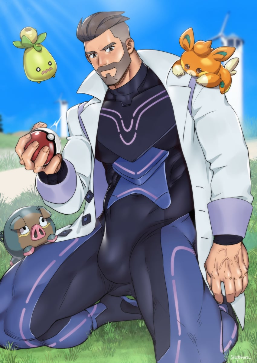 pawmi, smoliv, professor turo, and lechonk (pokemon and 1 more) drawn by suyohara