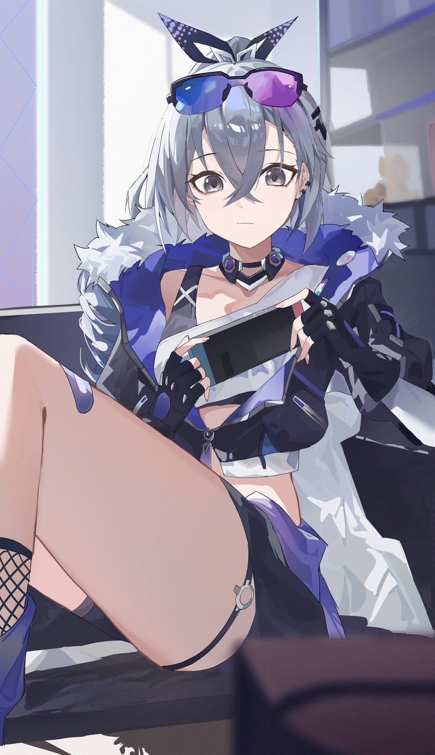 silver wolf (honkai and 1 more) drawn by eimizzzzz