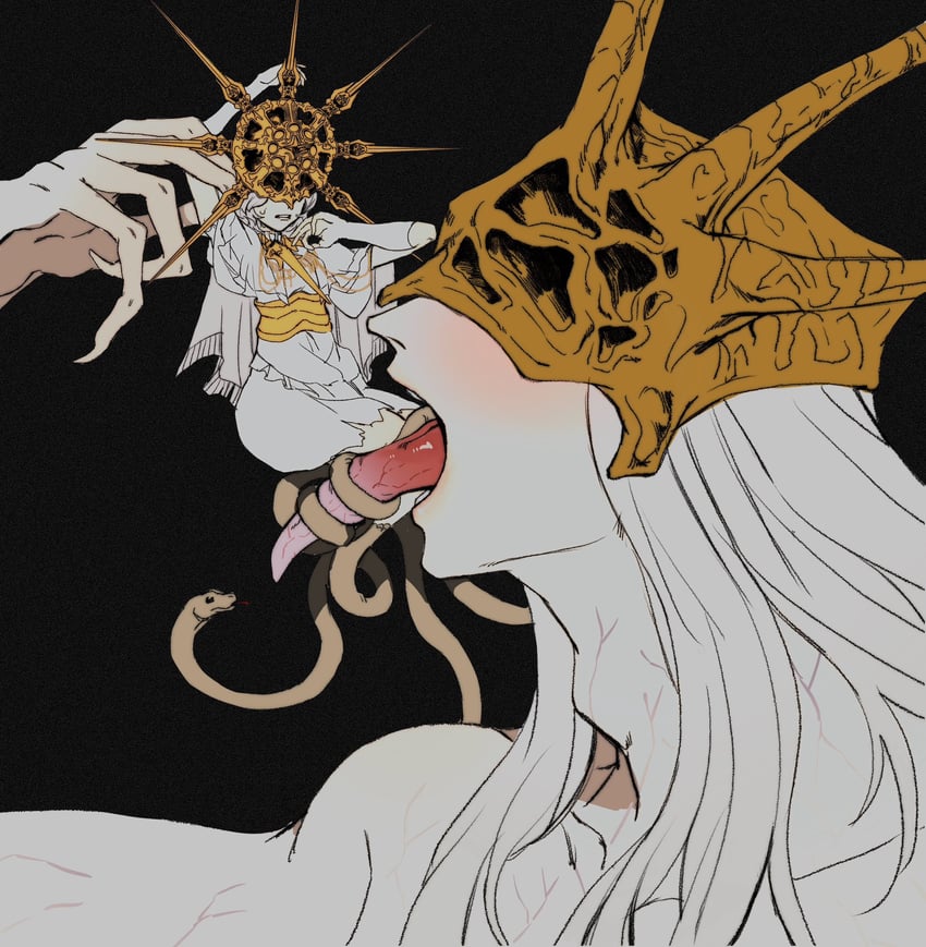 dark sun gwyndolin and aldrich devourer of gods (dark souls and 1 more) drawn by zunkome