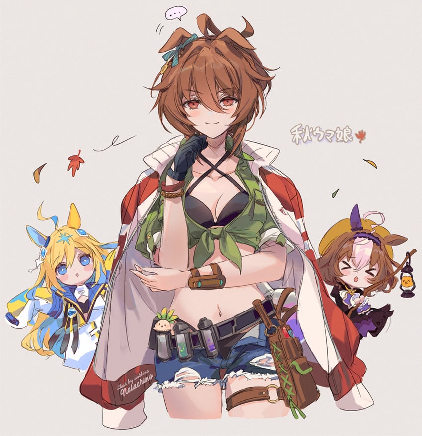 neo universe, agnes tachyon, kii-kun, and meisho doto (umamusume) drawn by welchino