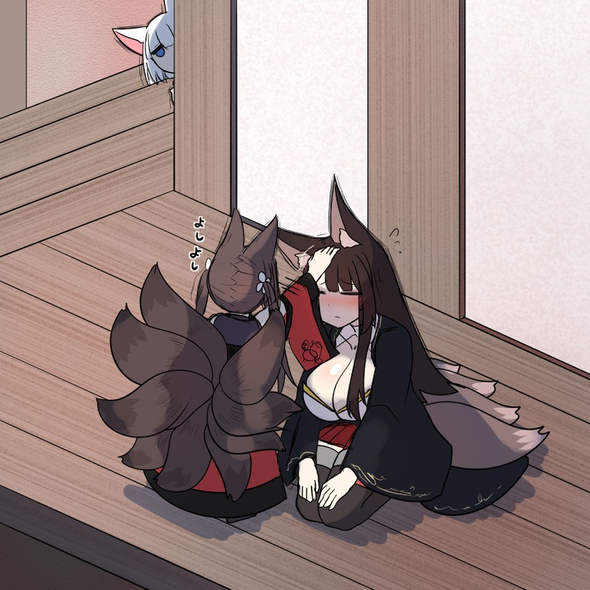 kaga, akagi, and amagi-chan (azur lane) drawn by akaoni_(zumt3548)