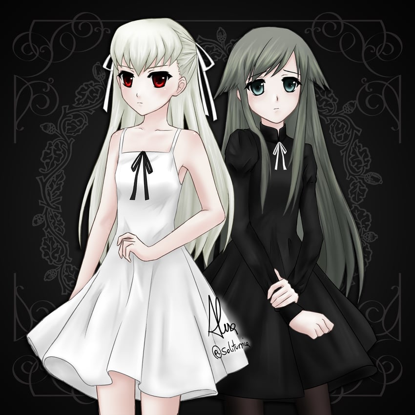saya and henri (nitroplus and 2 more) drawn by soliturnia