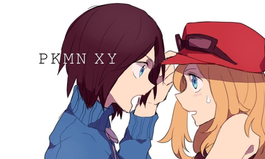serena and calem (pokemon and 1 more) drawn by momonanayuri