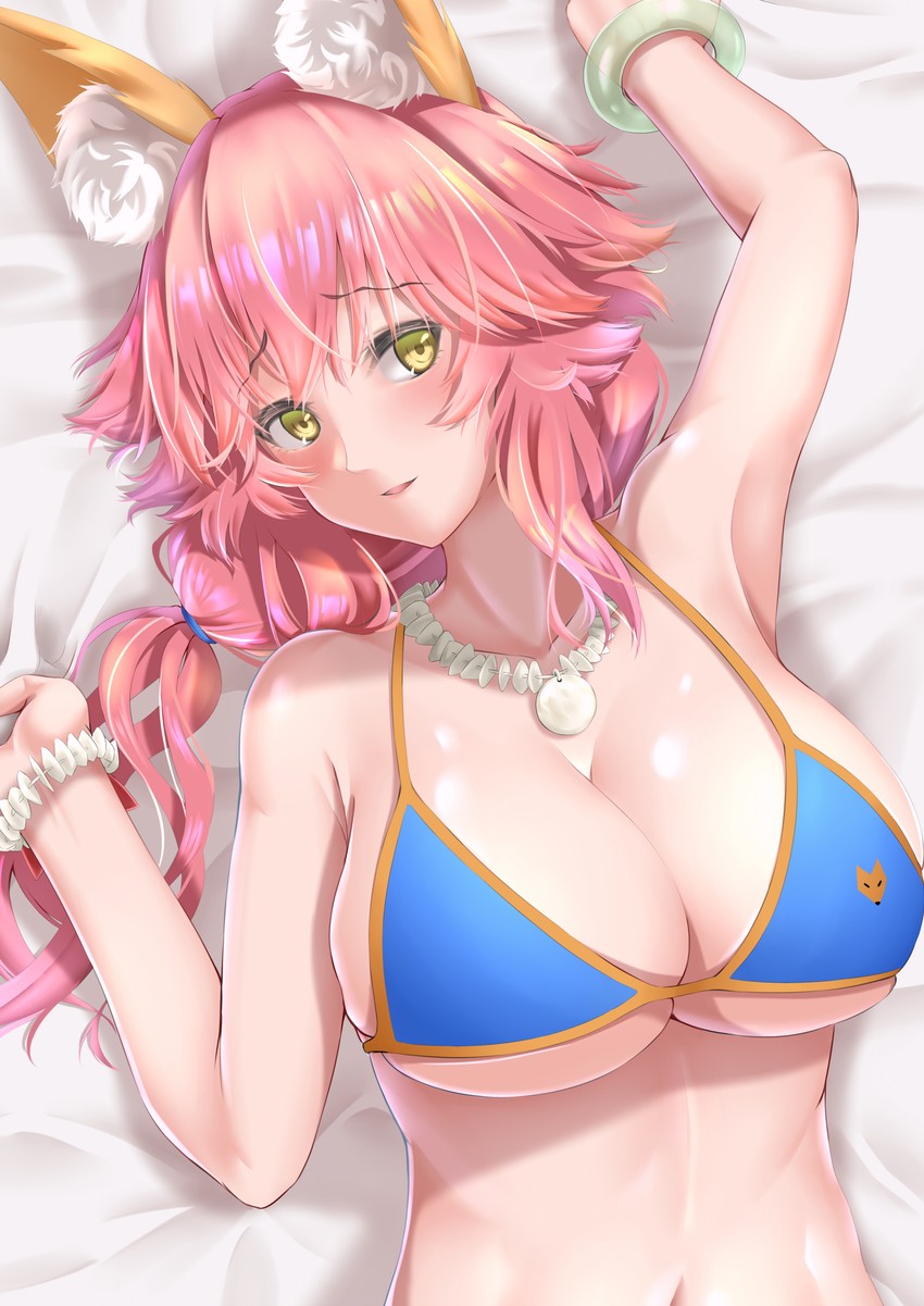 tamamo and tamamo no mae (fate and 1 more) drawn by kamehito