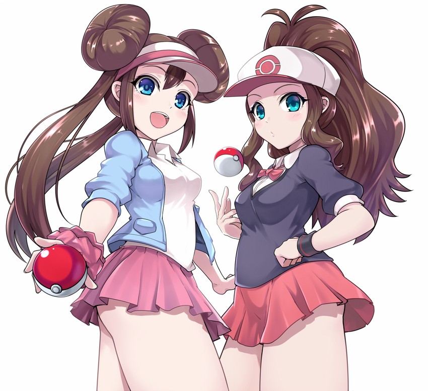 rosa, hilda, and lass (pokemon and 4 more) drawn by kasai_shin