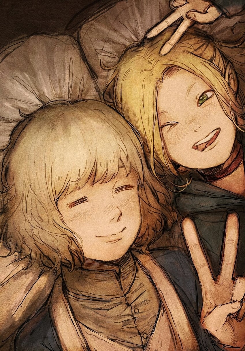 marcille donato and falin touden (dungeon meshi) drawn by kanna0827