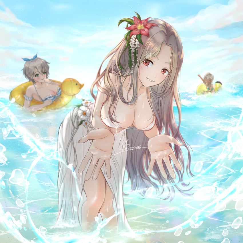 nebris, michaela, and teresse (brown dust and 1 more) drawn by dollars0921