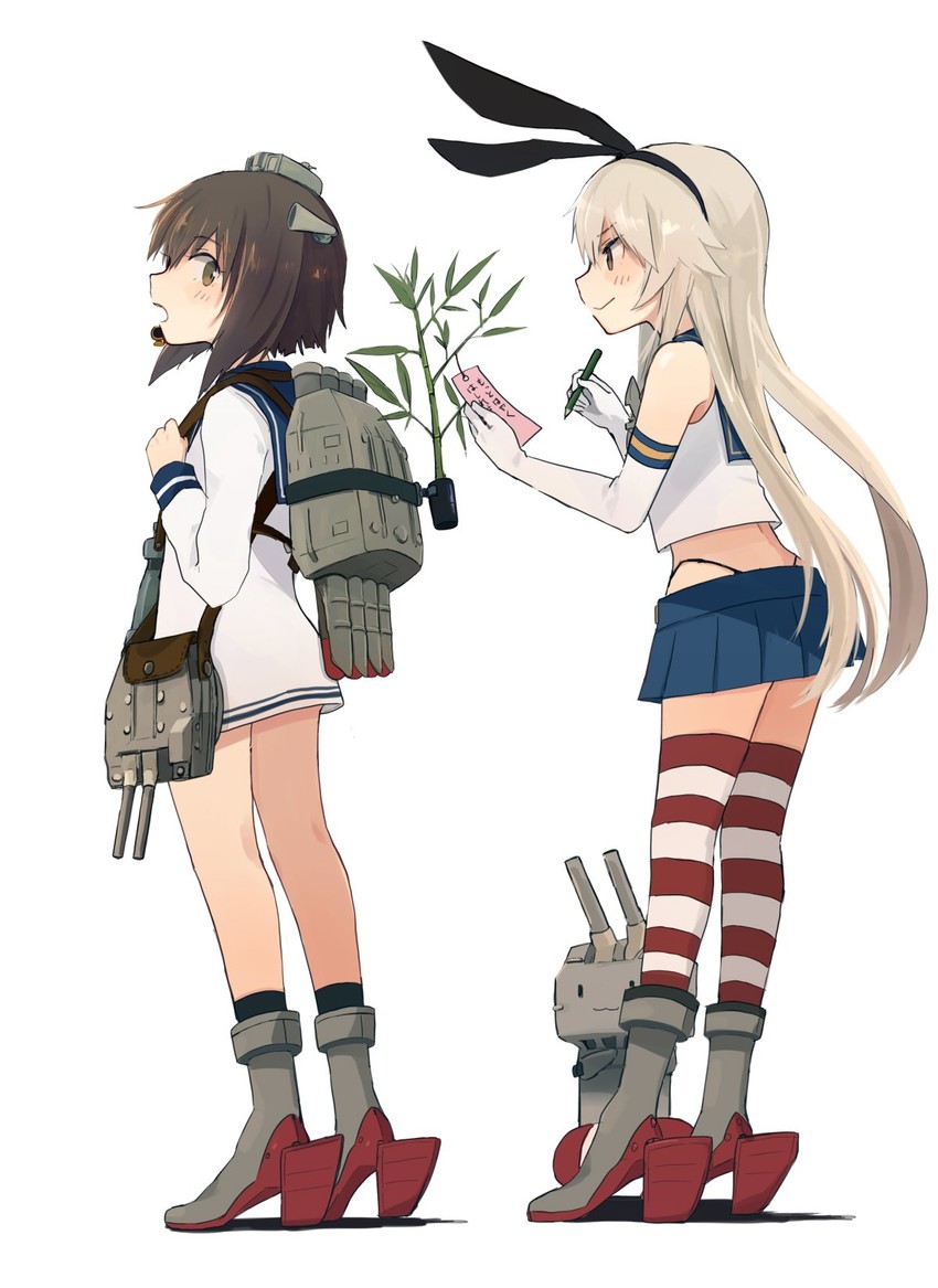 shimakaze, yukikaze, and rensouhou-chan (kantai collection) drawn by annin_musou