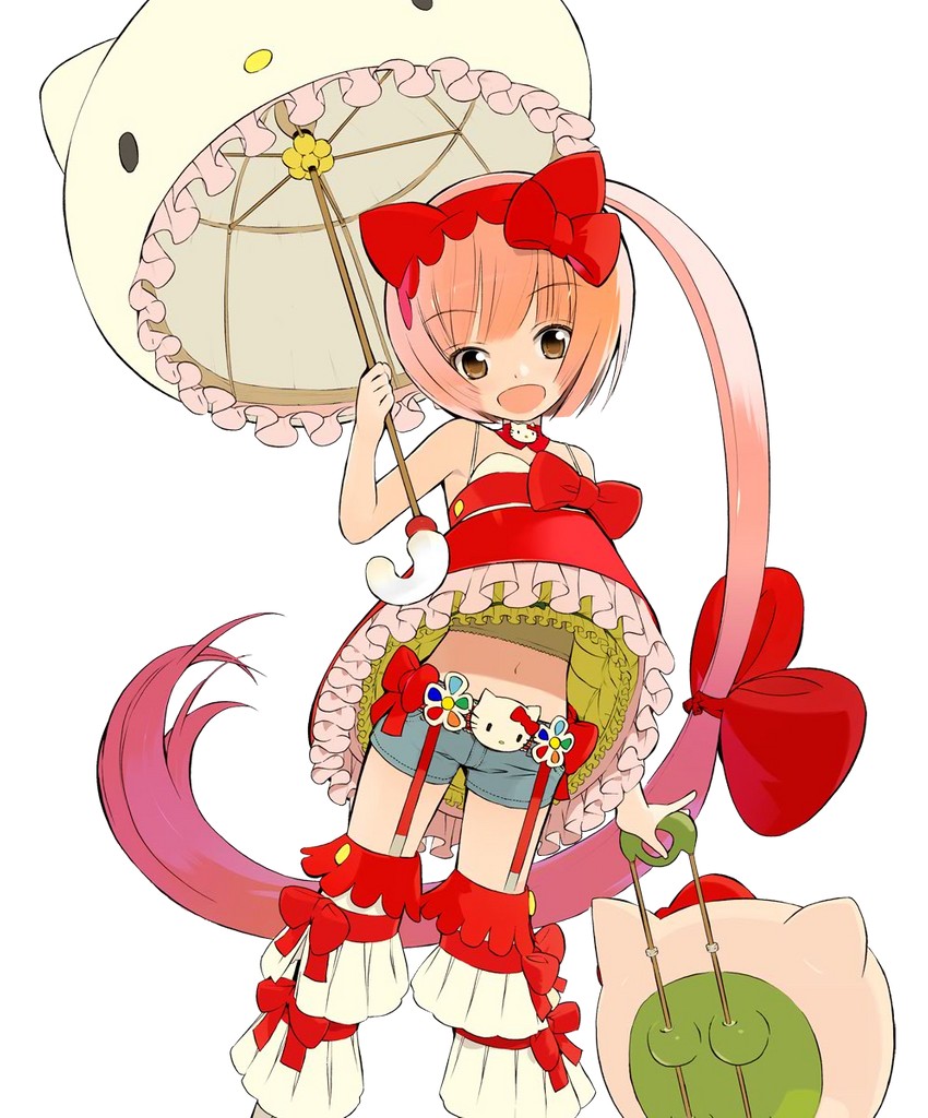 hello kitty and nekomura iroha (vocaloid and 3 more) drawn by okama