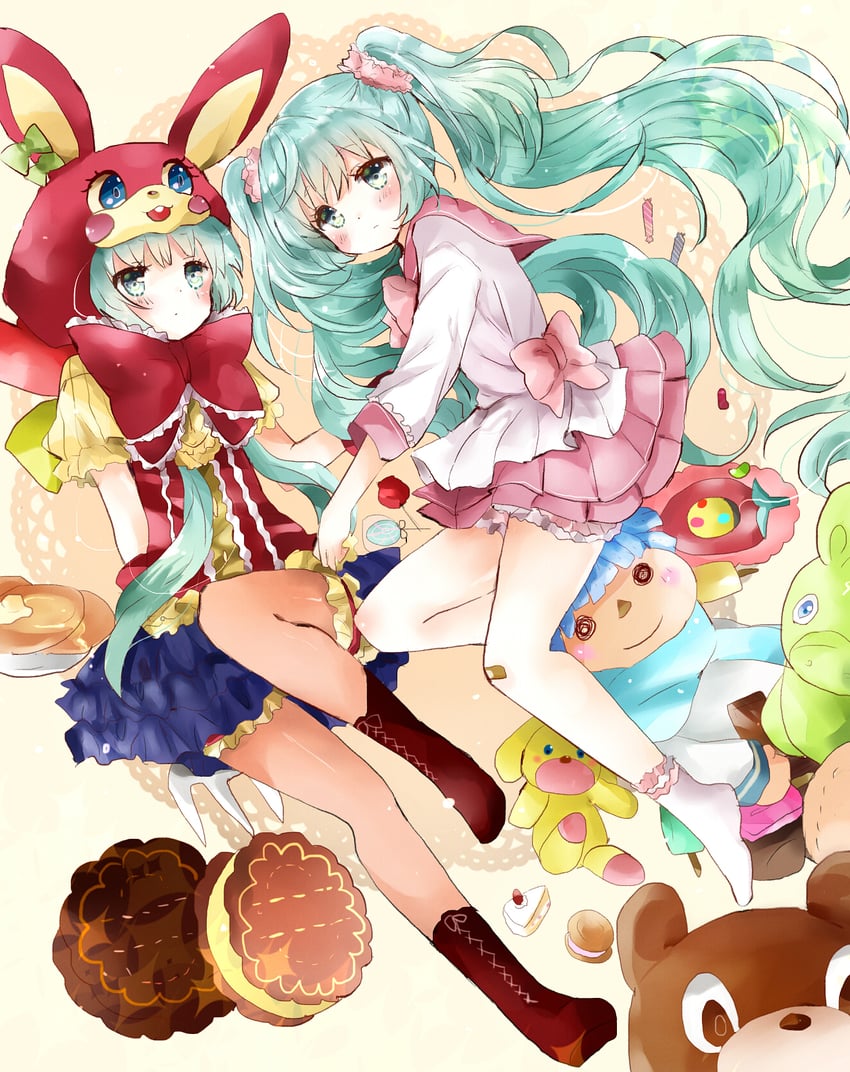 hatsune miku (vocaloid and 1 more) drawn by tsukiyo_(skymint)