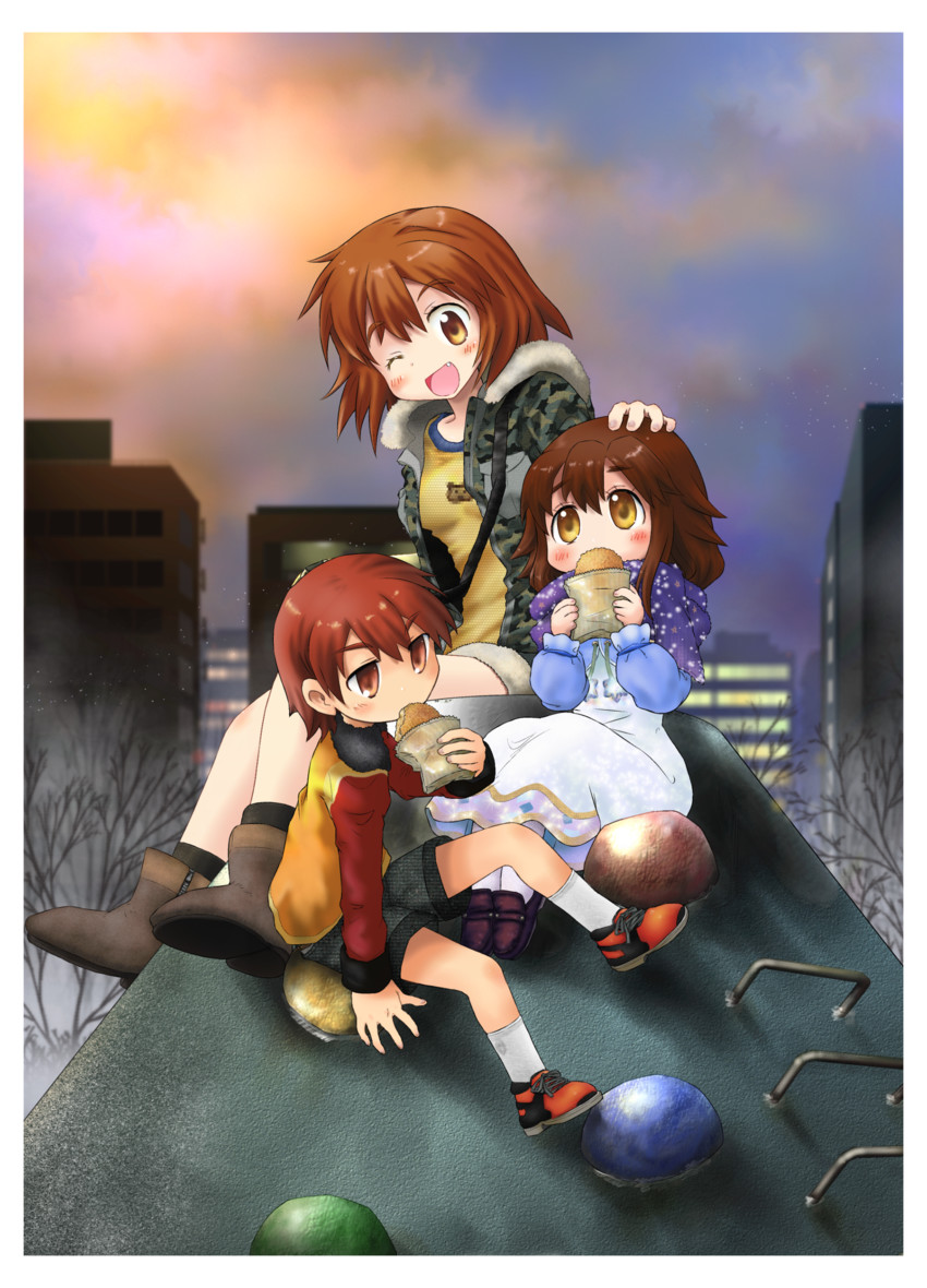 inokuma youko, inokuma mitsuki, and inokuma kouta (kin-iro mosaic) drawn by 301