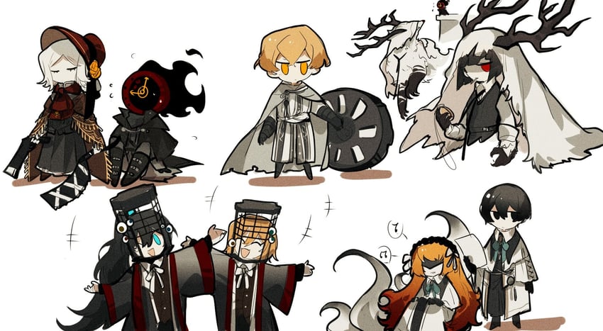 faust, sinclair, ryoshu, dante, hunter, and 5 more (project moon and 2 more) drawn by aislan