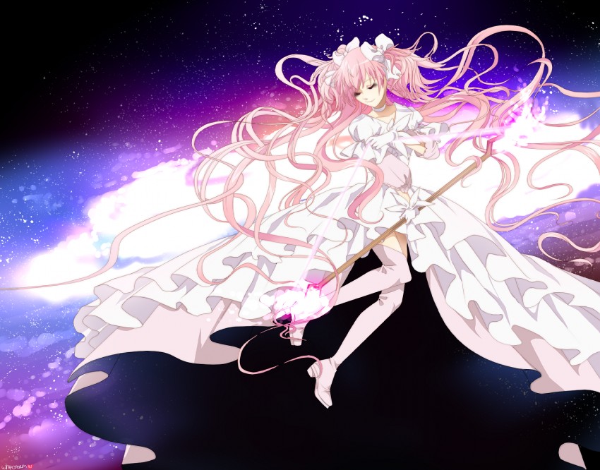 kaname madoka and ultimate madoka (mahou shoujo madoka magica) drawn by erin_(whipcreamai)