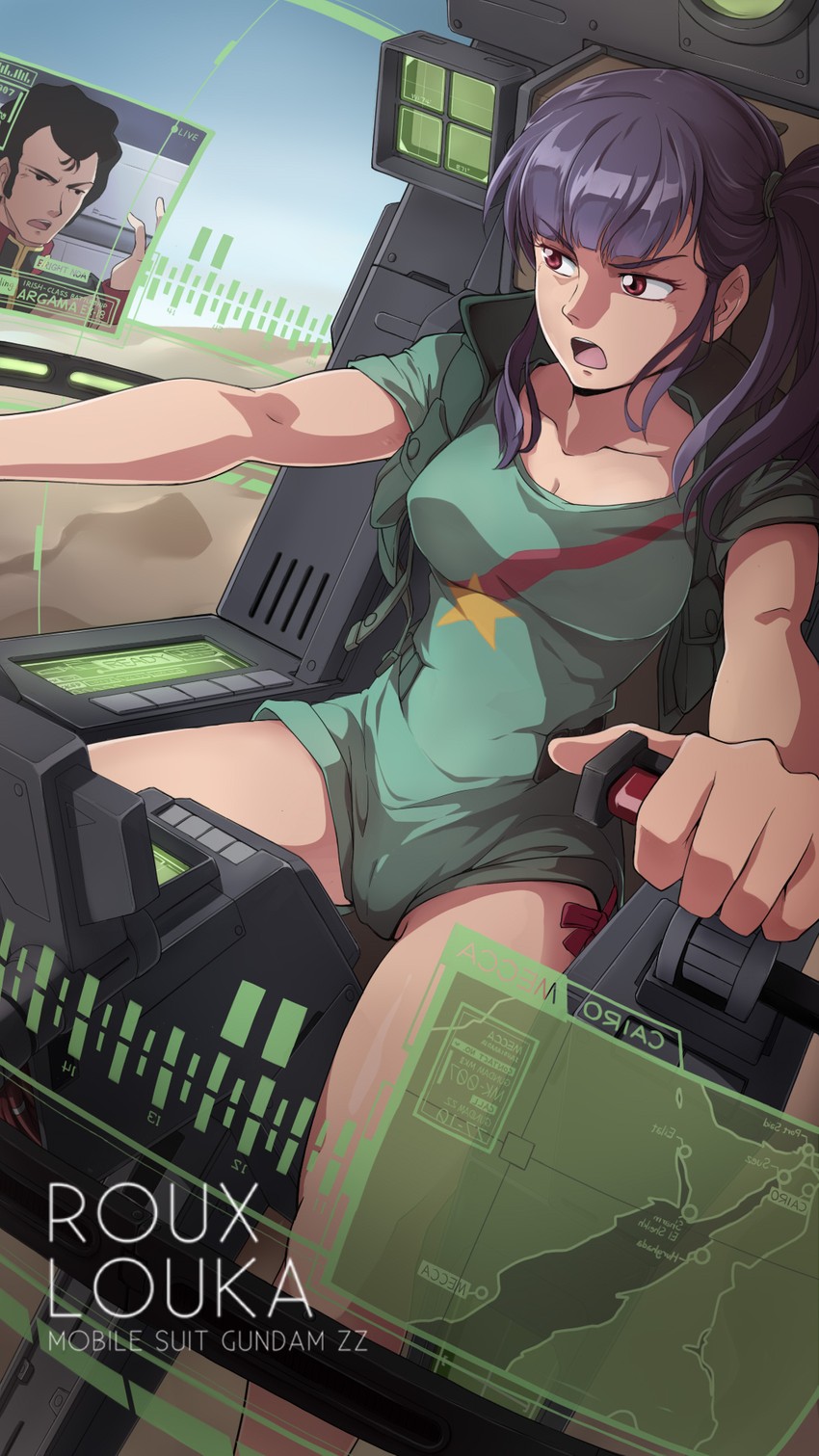 zeta gundam, roux louka, and bright noa (gundam and 1 more) drawn by laofuzi_dai_bansho