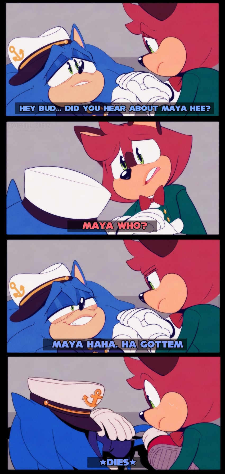 sonic the hedgehog and barry the quokka (sonic and 1 more) drawn by foxieskullzartz