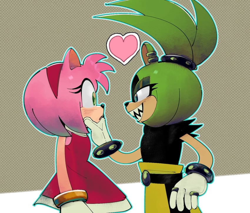 amy rose and surge the tenrec (sonic) drawn by nova_ley