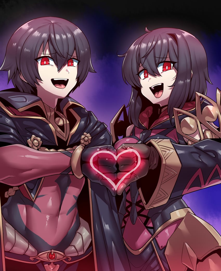 female morgan and male morgan (fire emblem and 2 more) drawn by tukiwani