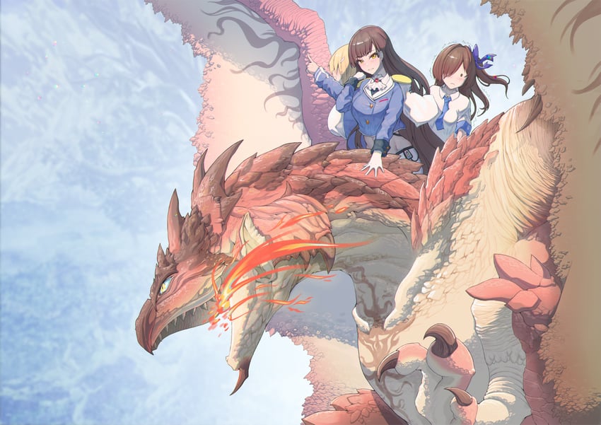 naga, marciana, tia, and rathalos (goddess of victory: nikke and 1 more) drawn by itsuya_(me22805012062)