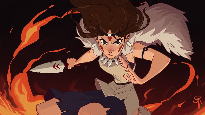 san (mononoke hime) drawn by galmesh_rosewood