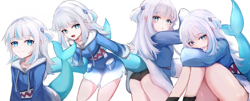 gawr gura (hololive and 1 more) drawn by psypolo_d