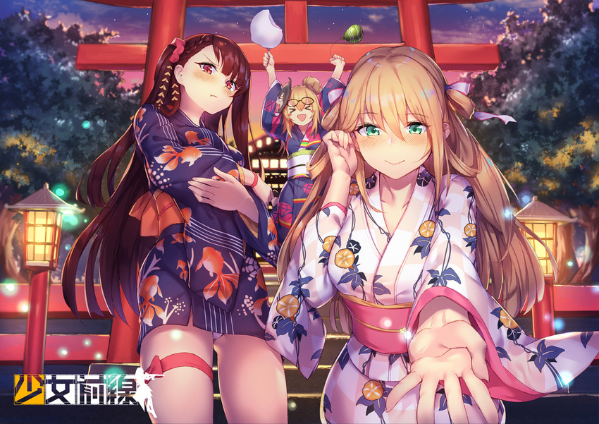wa2000, springfield, kalina, and helianthus (girls' frontline) drawn by shennai_misha