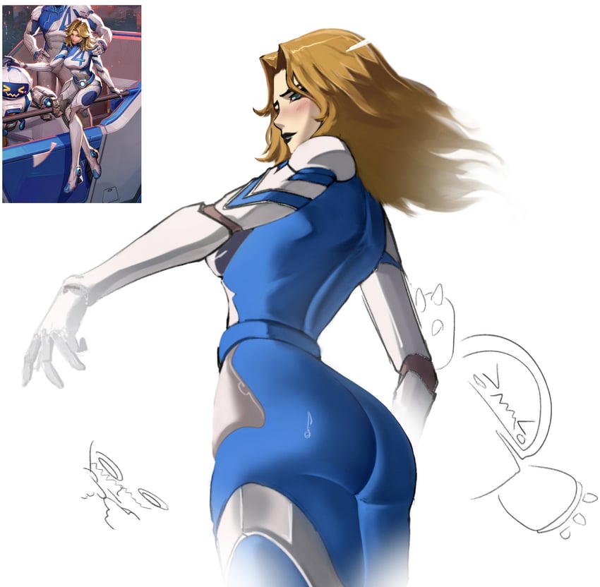 sue storm, reed richards, and h.e.r.b.i.e. (marvel and 2 more) drawn by makiidraws