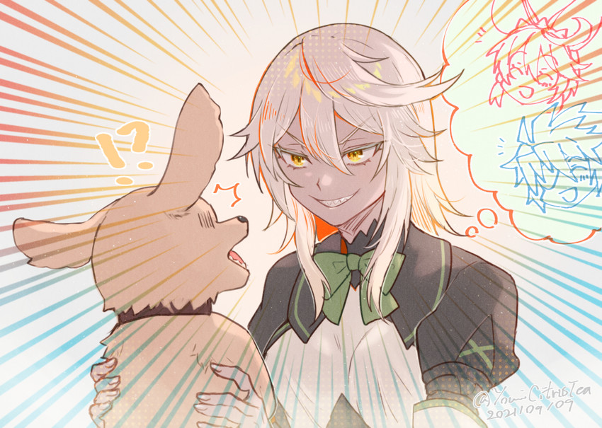 ramlethal valentine, elphelt valentine, sin kiske, and magehound (guilty gear and 1 more) drawn by youmicitrustea