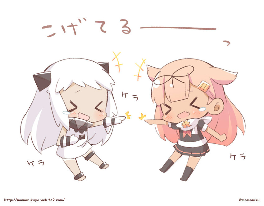 yuudachi, yuudachi kai ni, and northern ocean princess (kantai collection) drawn by momoniku_(taretare-13)