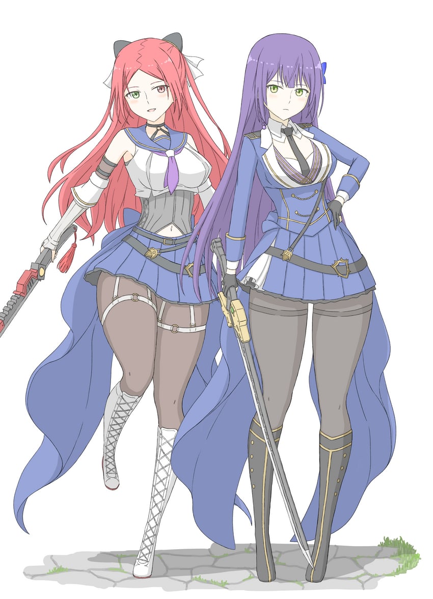 funada kiito and shiba tomoshibi (assault lily) drawn by tsukimizake