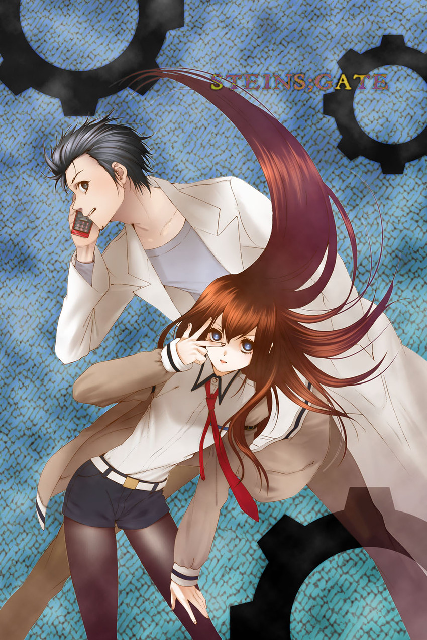 makise kurisu and okabe rintarou (steins;gate) drawn by yukimitsuki