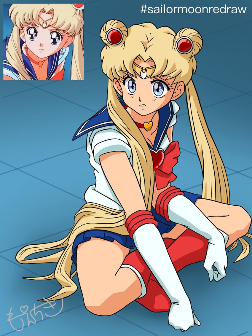 tsukino usagi and sailor moon (bishoujo senshi sailor moon and 1 more) drawn by itou_ikuko and moechiki
