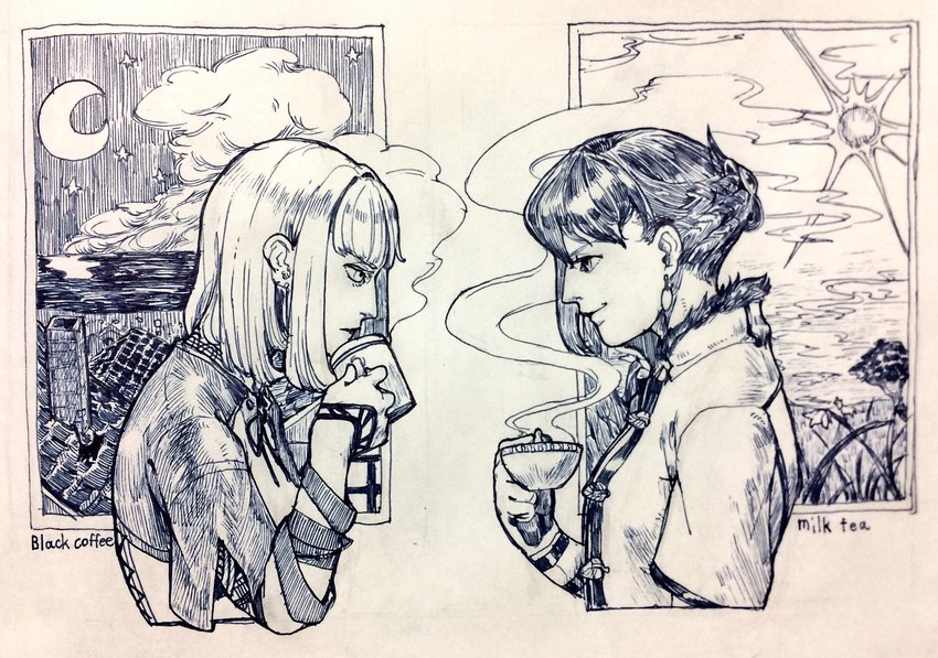 manah and eris (drag-on dragoon and 1 more) drawn by sunakawa_mizuchi