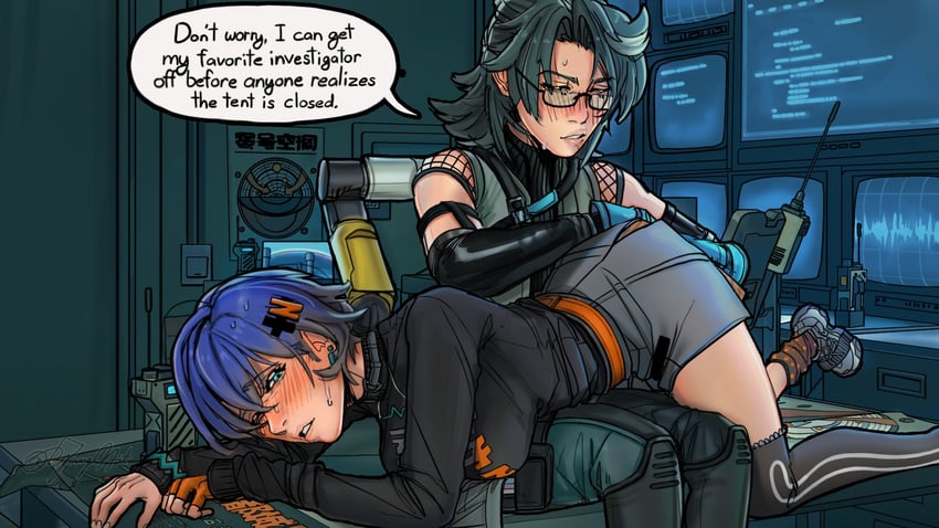 belle and ray yersin (zenless zone zero) drawn by djang0art