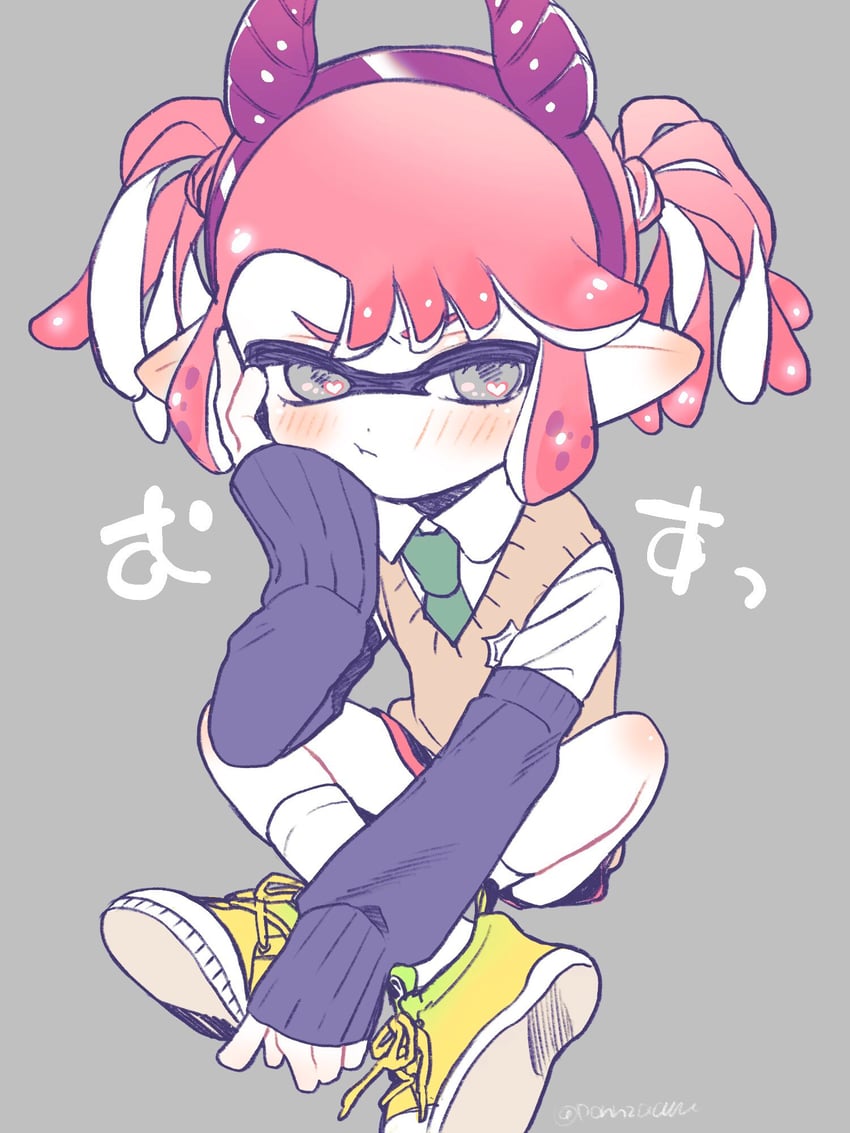 inkling player character and inkling girl (splatoon) drawn by amezawa_koma