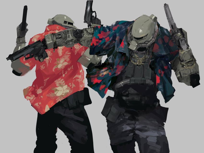 zaku ii (gundam and 1 more) drawn by rintaro_komori