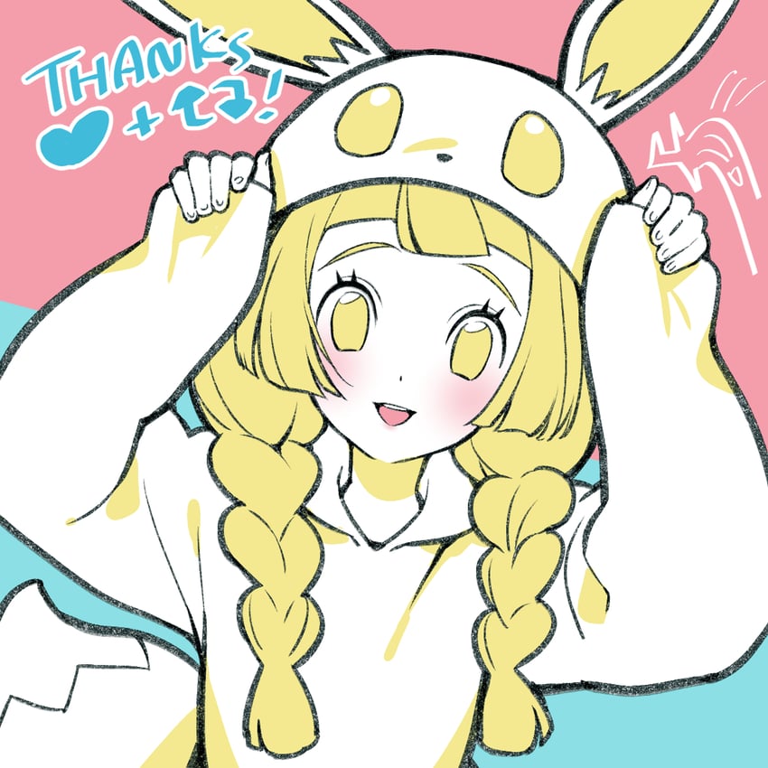 lillie and eevee (pokemon and 1 more) drawn by kinocopro