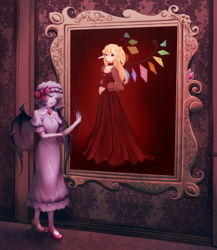 remilia scarlet and flandre scarlet (touhou) drawn by klabisot